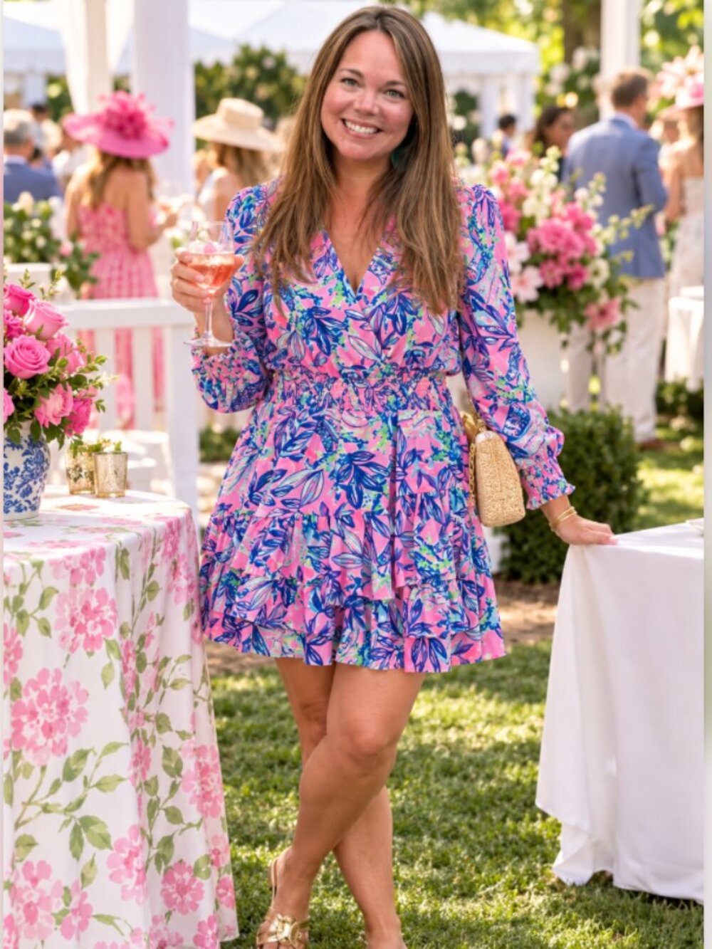 Lilly Pulitzer Cristiana Stretch Dress – Pink Lilac Rose Just A Lil Jelly Print